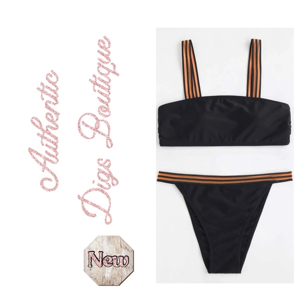 🍀Black and Orange Bikini
